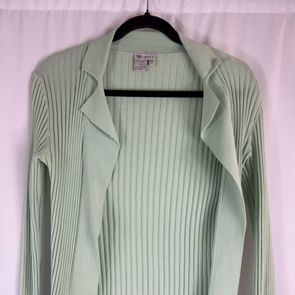 Vintage Worth Mint Green Ribbed 100% Cotton Top - Picture 3 of 13